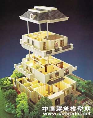 升降单体别墅模型
